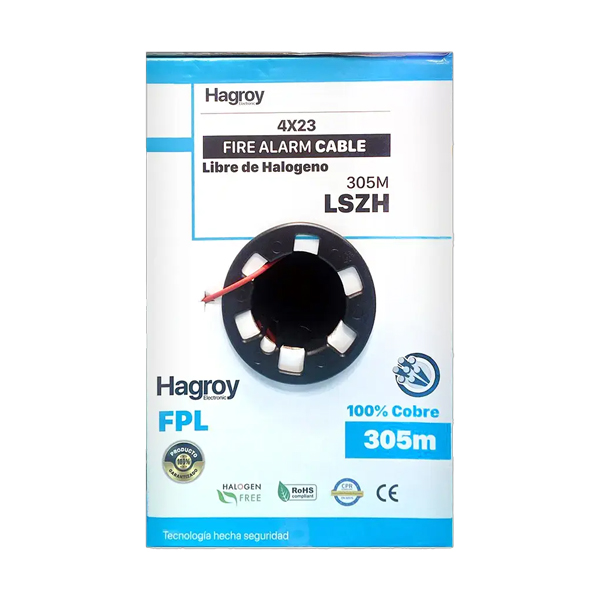 CABLE DE ALARMA CONTRA INCENDIO 4X23 AWG c/UL sin blindaje / LSZH (cero halógeno)
