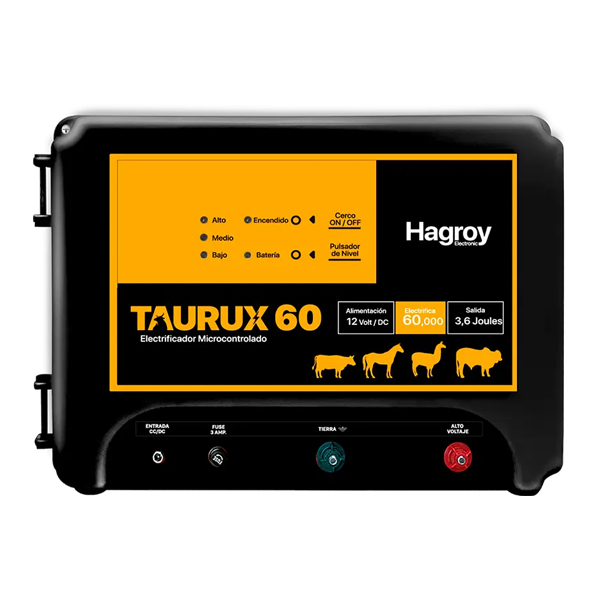 ELECTRIFICADOR GANADERO TAURUX 60K HAGROY - 12V/DC