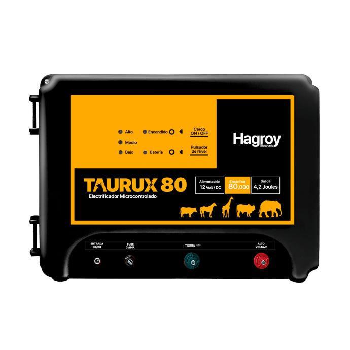 ELECTRIFICADOR GANADERO TAURUX 80K HAGROY - 12V/DC