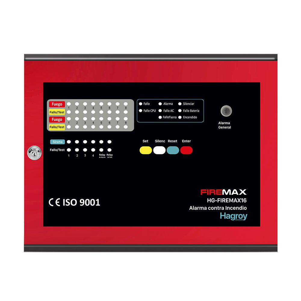 PANEL CONVENCIONAL CONTRA INCENDIO DE 16 ZONAS mod. HG-FIREMAX16