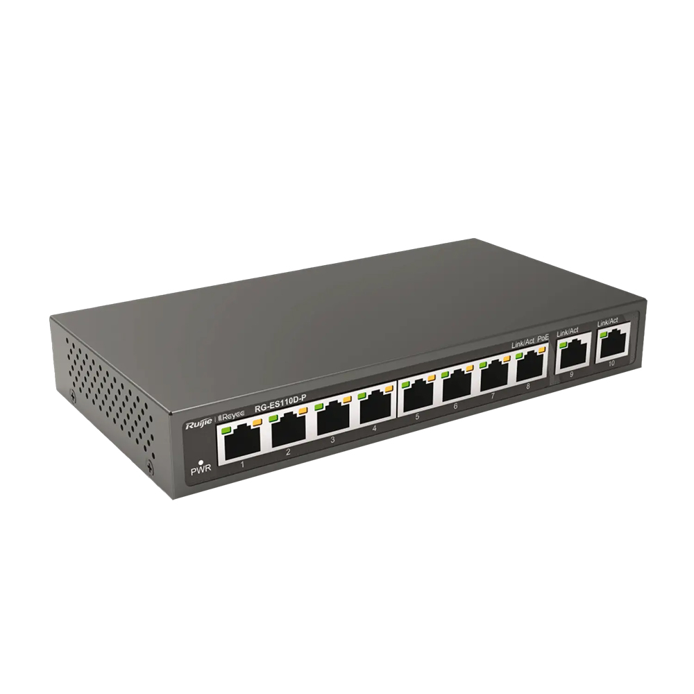 SWITCH 8 PUERTOS POE 110W+2 PUERTOS UP LINK GIGABIT