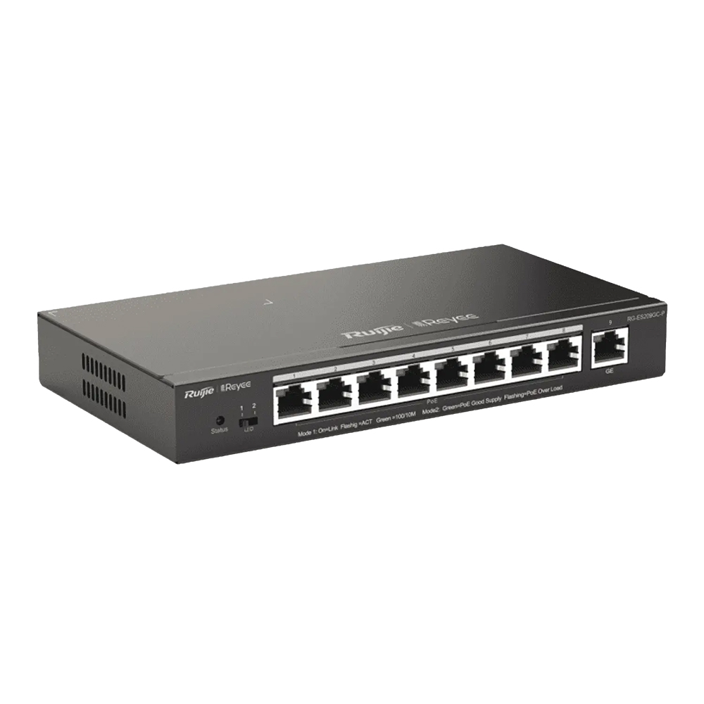 SWITCH 9 PUERTOS GIGABIT 8P POE POE+  1P UP LINK 120W CLOUD