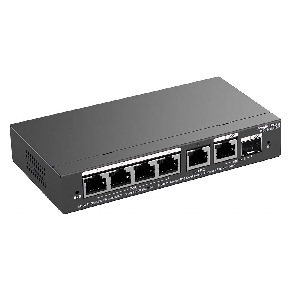 SWITCH 6 PUERTOS GIGABIT(4 POE/POE+ 2P UPLINK)/ 54W/ CLOUD